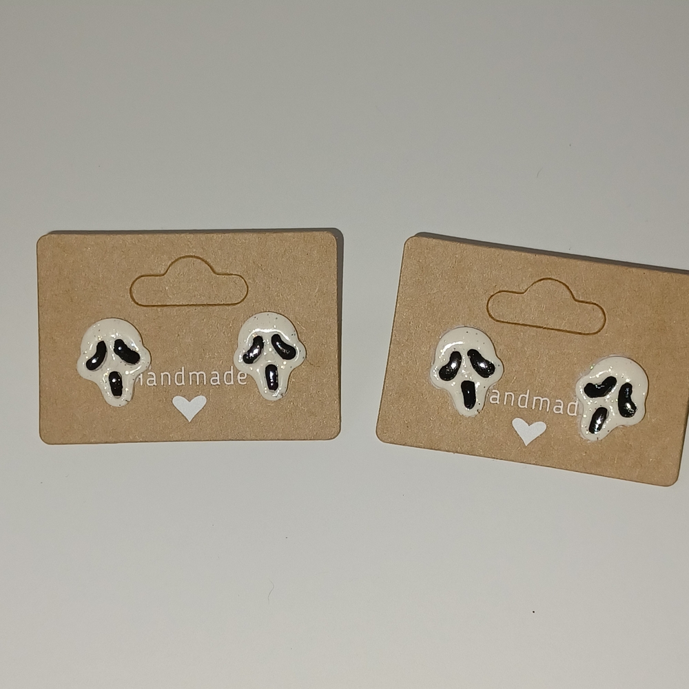 Ghost Face Stud Earrings